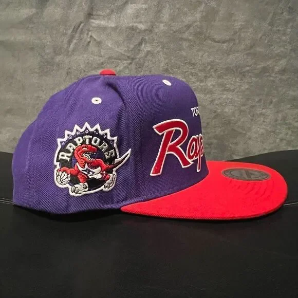 MITCHELL & NESS Toronto Raptors Vintage Script SnapBack Hat / One Size - Picture 3 of 6